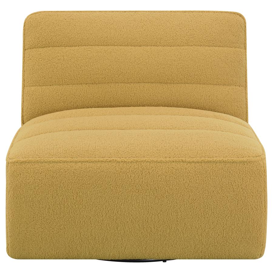 (image for) Cobie Upholstered Armless Swivel Chair Mustard