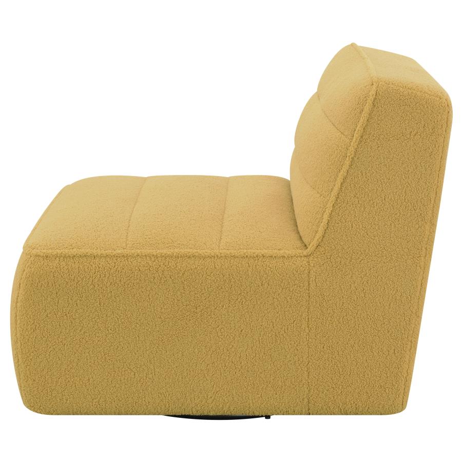 (image for) Cobie Upholstered Armless Swivel Chair Mustard