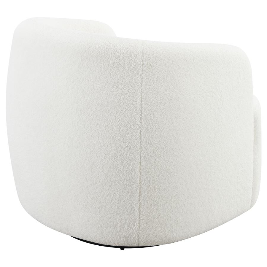 (image for) Hudson Faux Sheepskin Upholstered Swivel Chair Natural