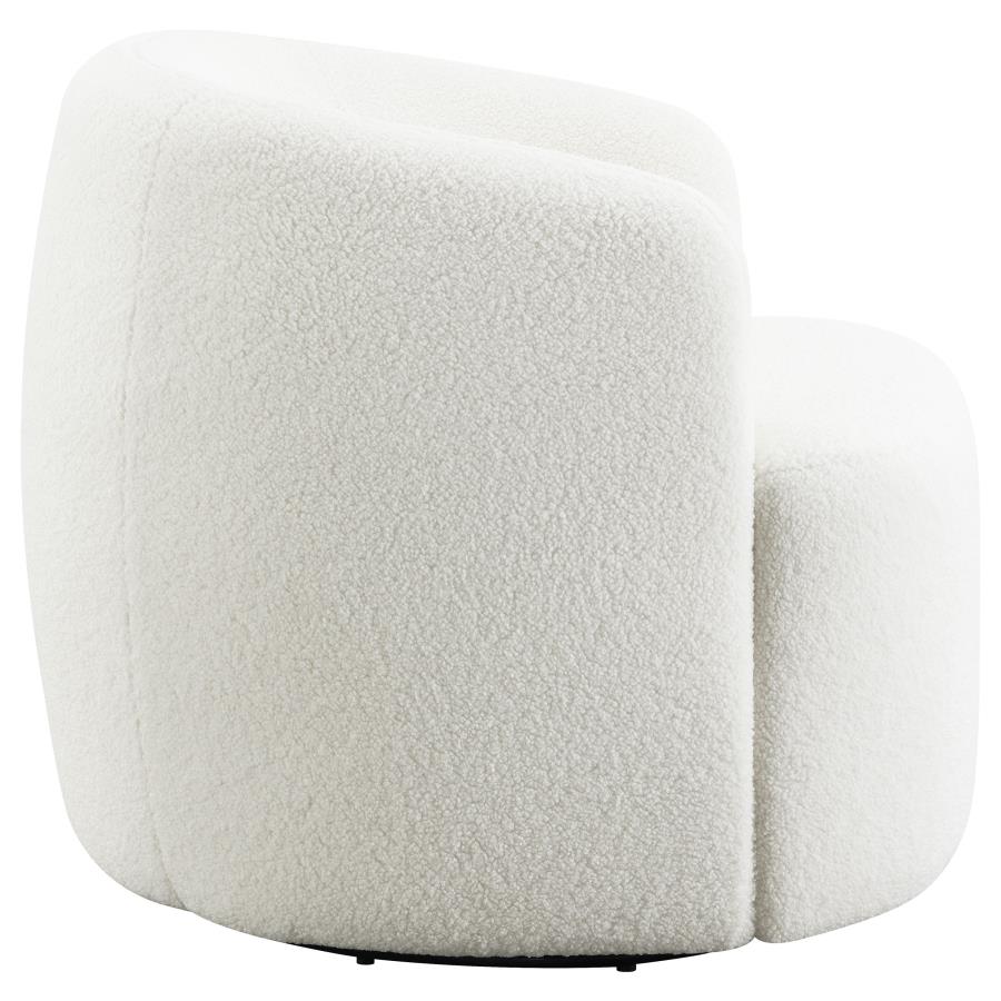 (image for) Hudson Faux Sheepskin Upholstered Swivel Chair Natural