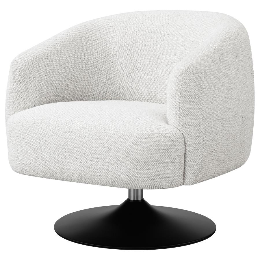 (image for) Dave Upholstered Barrel Back Swivel Club Chair Beige