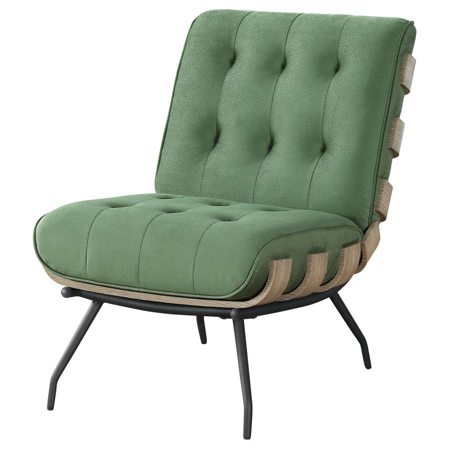 (image for) Aloma Upholstered Tufted Armless Accent Chair Green