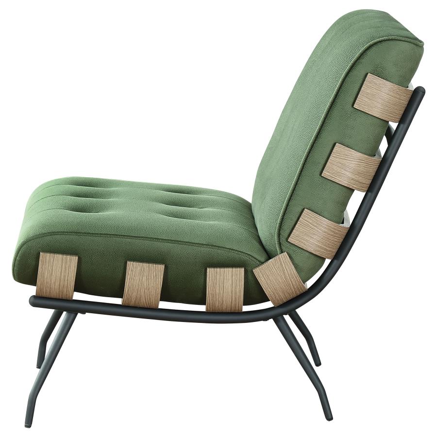 (image for) Aloma Upholstered Tufted Armless Accent Chair Green