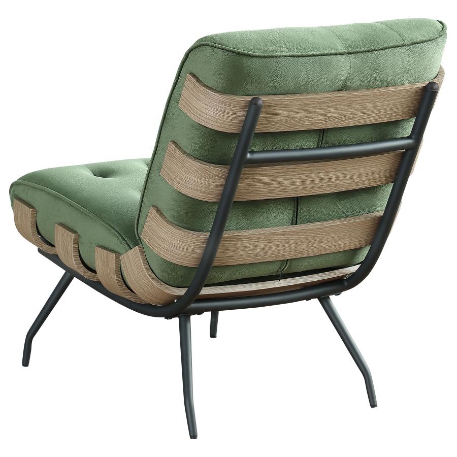 (image for) Aloma Upholstered Tufted Armless Accent Chair Green