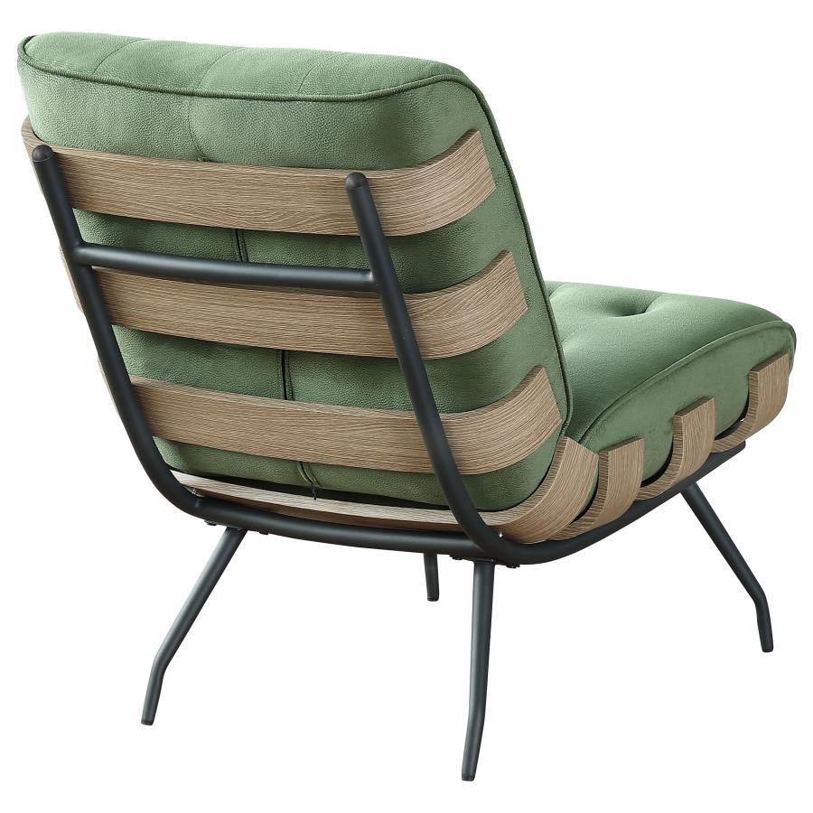 (image for) Aloma Upholstered Tufted Armless Accent Chair Green