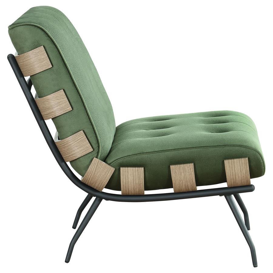 (image for) Aloma Upholstered Tufted Armless Accent Chair Green