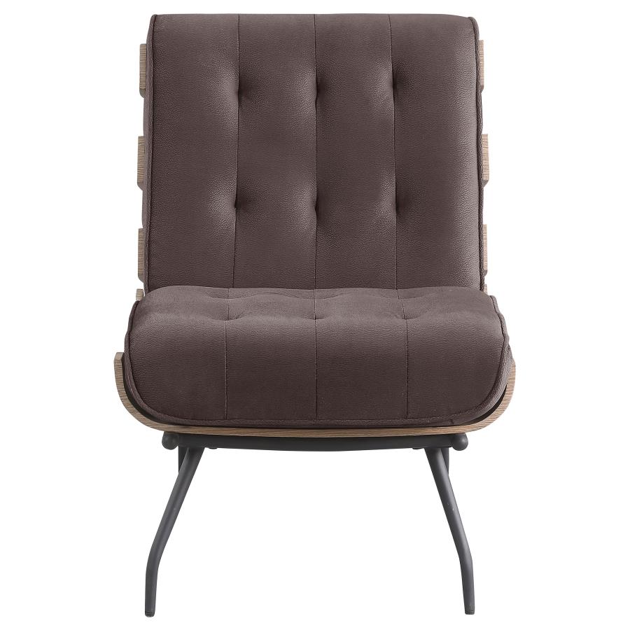 (image for) Aloma Upholstered Tufted Armless Accent Chair Brown