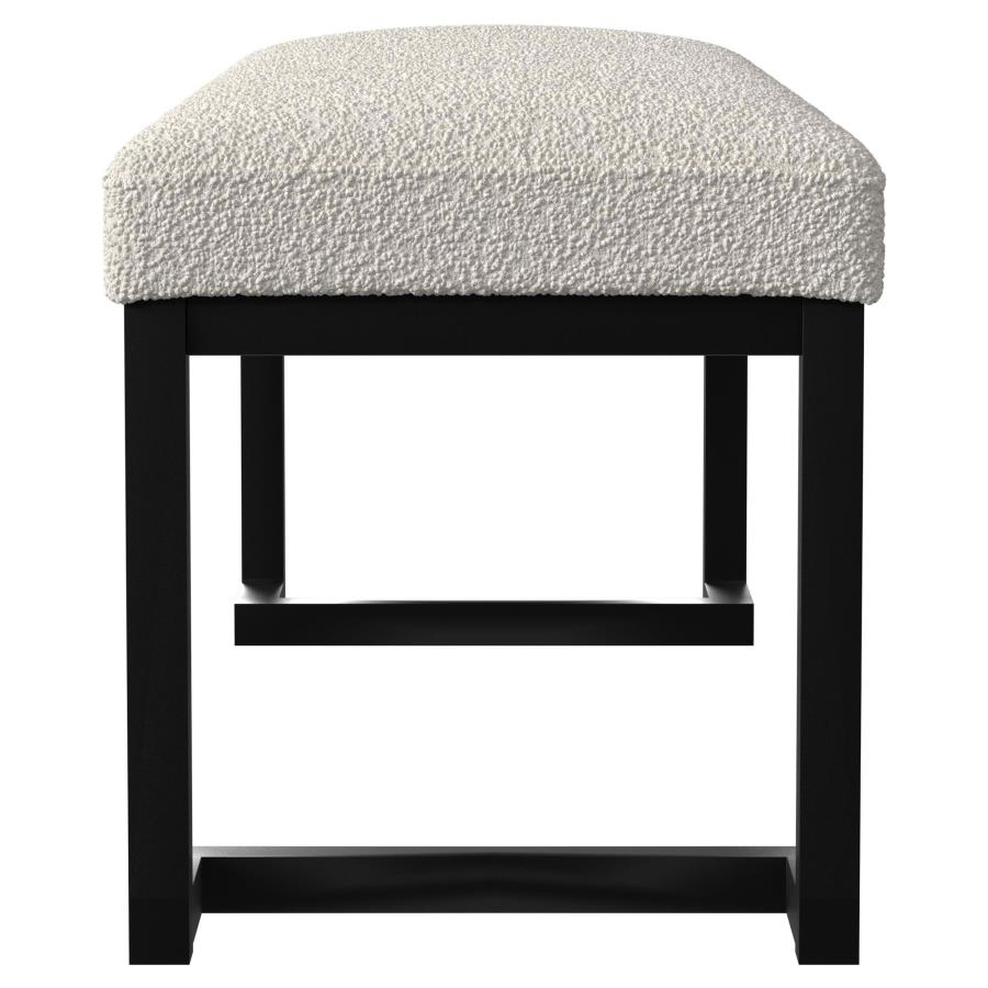 (image for) Mesa Boucle Upholstered Tufted Accent Bench Vanilla