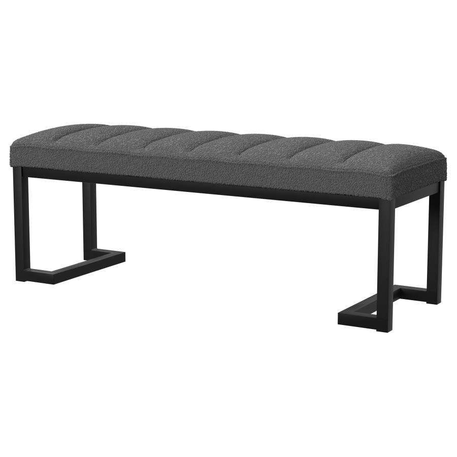 (image for) Mesa Boucle Upholstered Tufted Accent Bench Charcoal