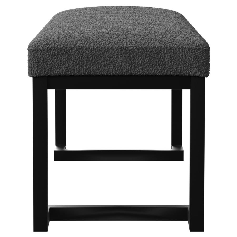 (image for) Mesa Boucle Upholstered Tufted Accent Bench Charcoal