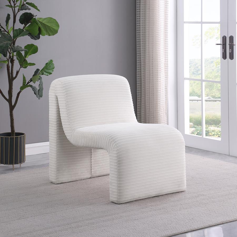 (image for) Drayton Upholstered Curved Armless Accent Chair Ivory