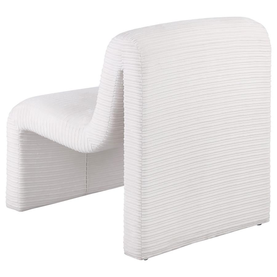 (image for) Drayton Upholstered Curved Armless Accent Chair Ivory