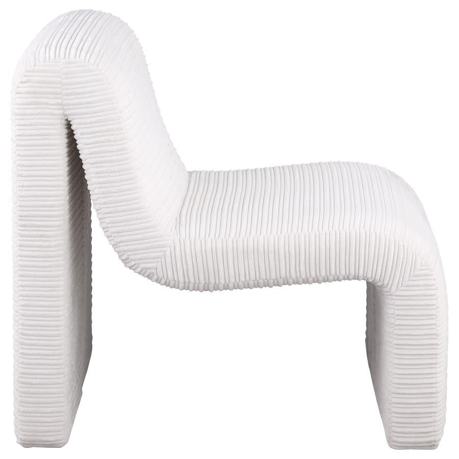 (image for) Drayton Upholstered Curved Armless Accent Chair Ivory