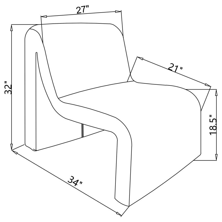 (image for) Drayton Upholstered Curved Armless Accent Chair Ivory