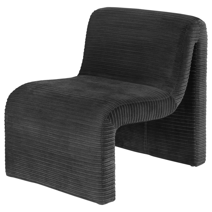 (image for) Drayton Upholstered Curved Armless Accent Chair Black