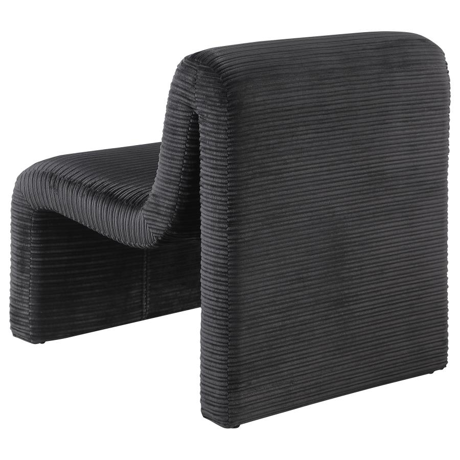 (image for) Drayton Upholstered Curved Armless Accent Chair Black