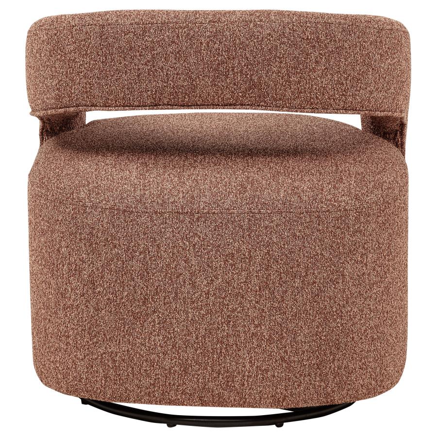 Westhill Boucle Upholstered Swivel Accent Chair Berry