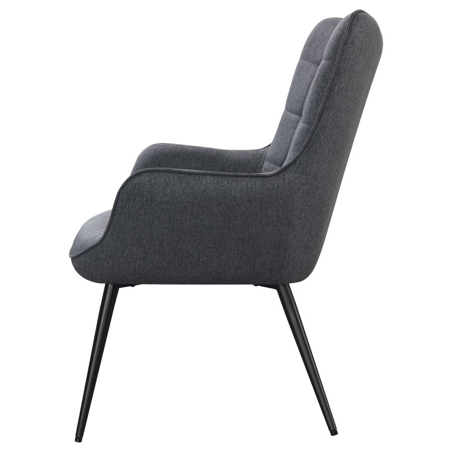 (image for) Isla Upholstered Flared Arm Tufted Accent Chair Grey