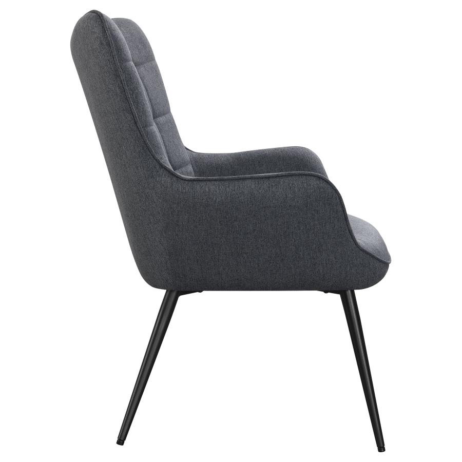 (image for) Isla Upholstered Flared Arm Tufted Accent Chair Grey