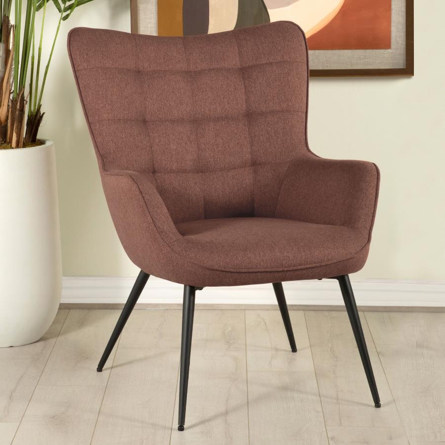 (image for) Isla Upholstered Flared Arm Tufted Accent Chair Rust