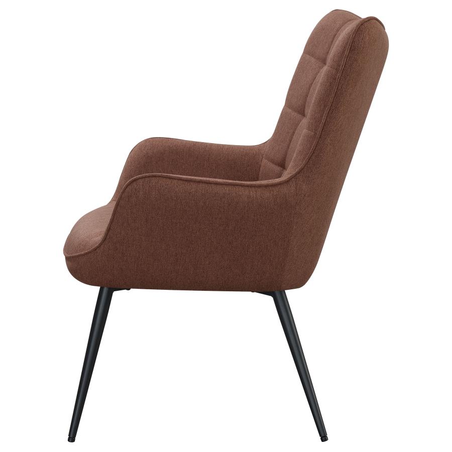 (image for) Isla Upholstered Flared Arm Tufted Accent Chair Rust