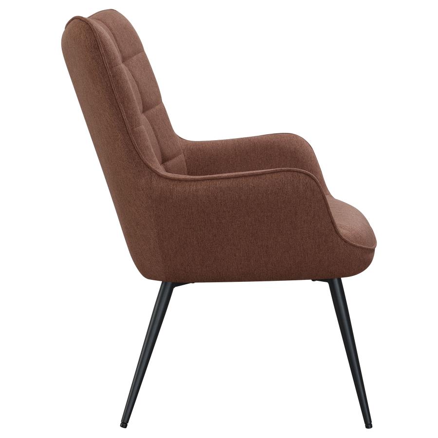 (image for) Isla Upholstered Flared Arm Tufted Accent Chair Rust