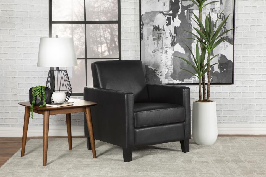 (image for) Julio Upholstered Track Arm Accent Chair Black