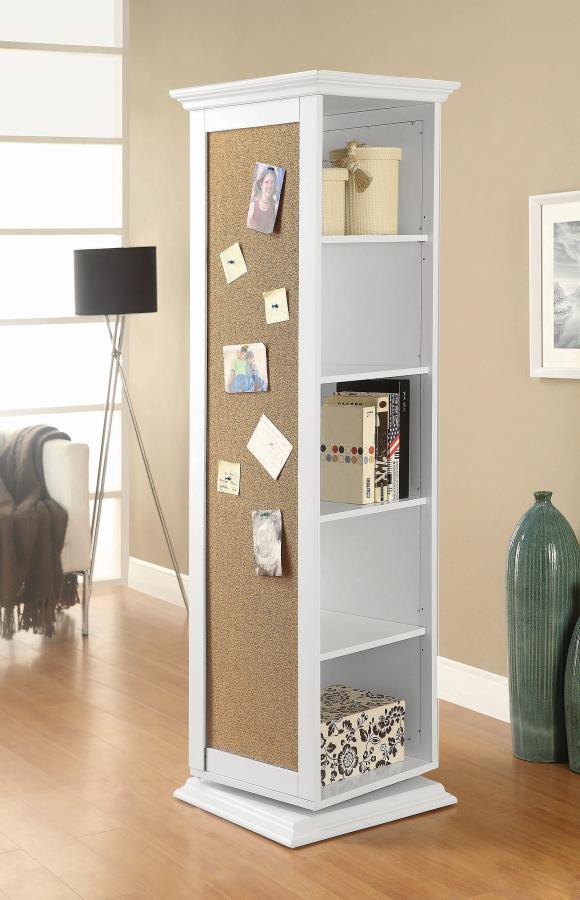 (image for) Robinsons Swivel Accent Cabinet with Cork Board White