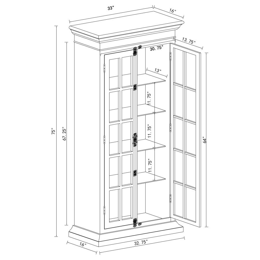 (image for) Toni 2-door Wood Tall Storage Cabinet Distressed White