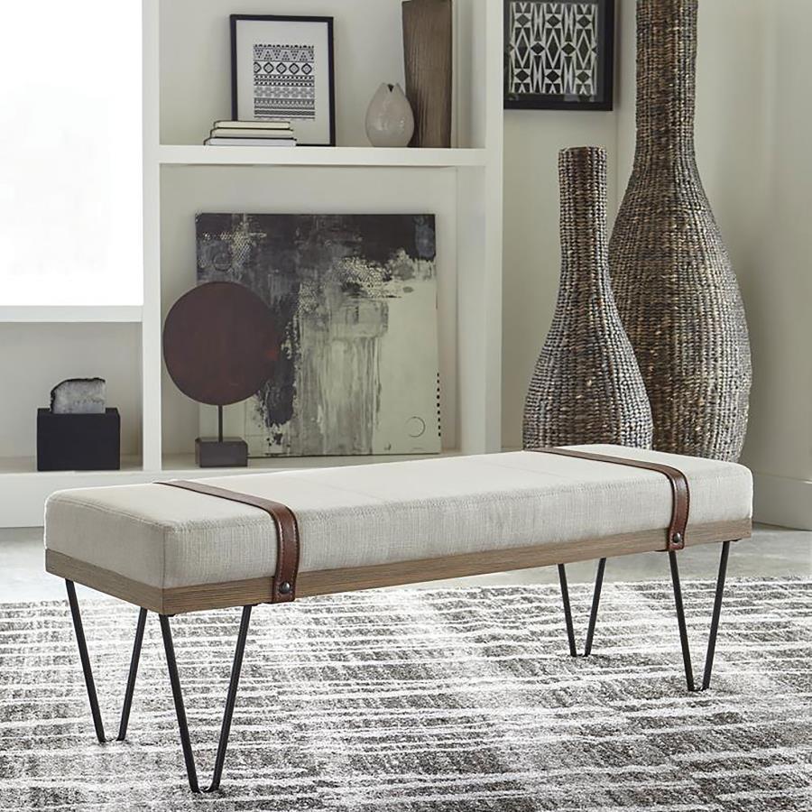 (image for) Austin Fabric Upholstered Accent Bench Beige