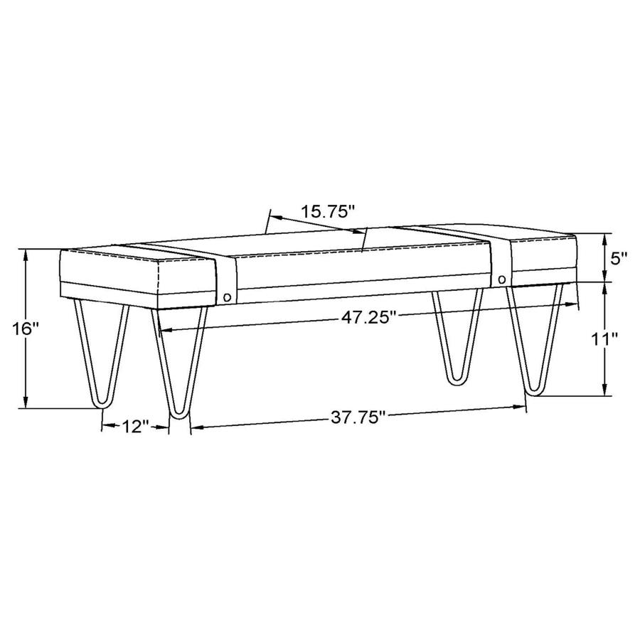 (image for) Austin Fabric Upholstered Accent Bench Beige