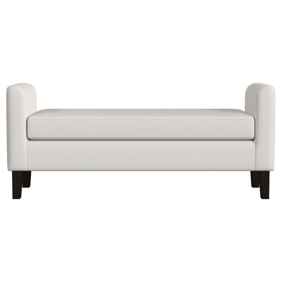 (image for) Rex Fabric Upholstered Accent Bench with Armrests Vanilla