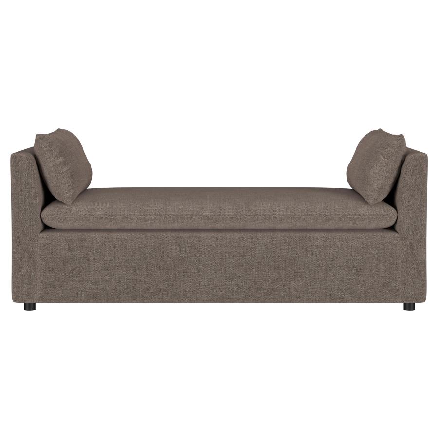 (image for) Robin Upholstered Accent Bench with Armrests Brown