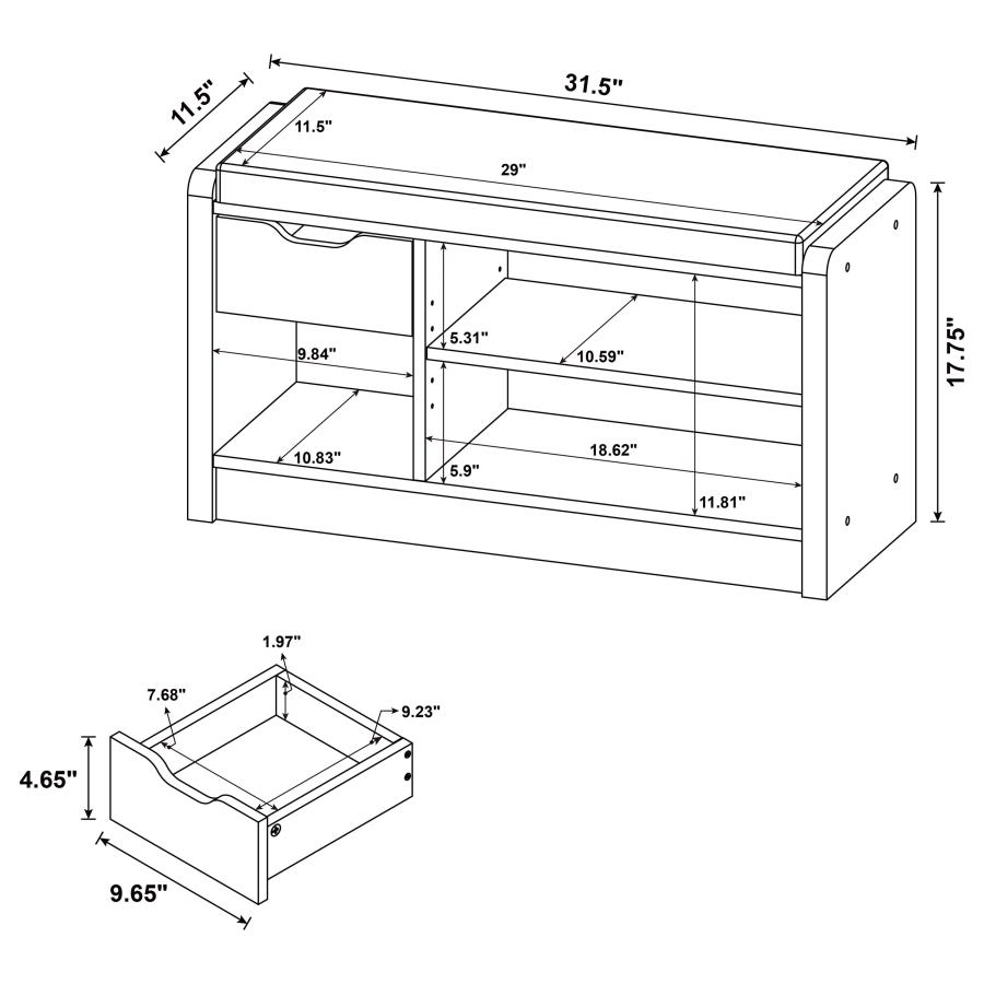 (image for) Arrington Storage Bench Black