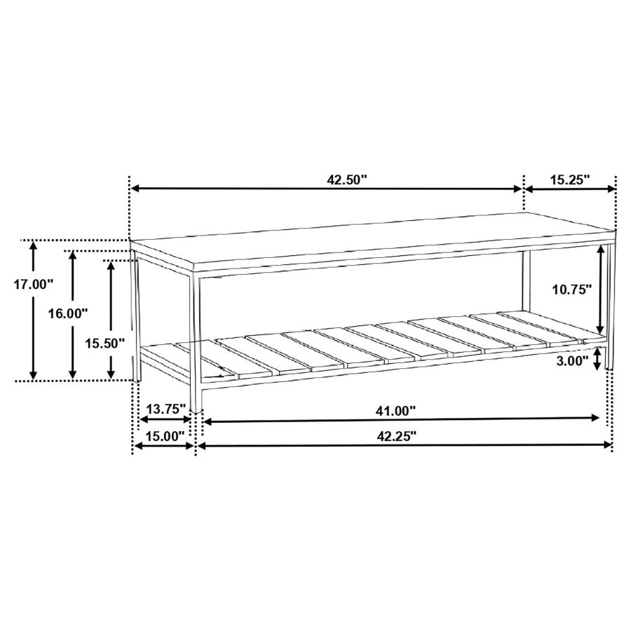 (image for) Gerbera Wood Accent Bench with Shelf Natural and Gunmetal