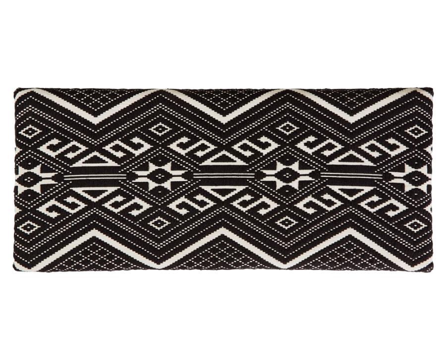 (image for) Cababi Tribal Fabric Upholstered Accent Storage Bench Black