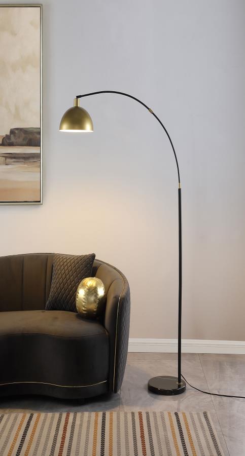 (image for) Gloria 74-inch Arched Dome Shade Metal Floor Lamp Black