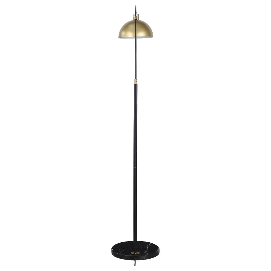 (image for) Gloria 74-inch Arched Dome Shade Metal Floor Lamp Black