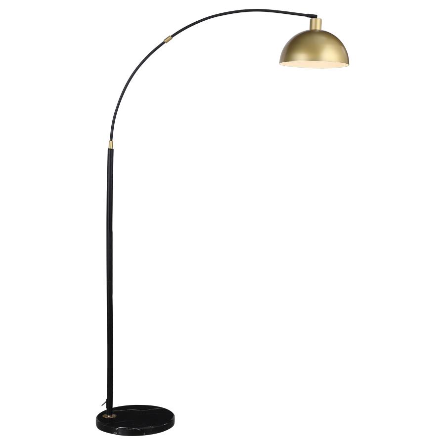 (image for) Gloria 74-inch Arched Dome Shade Metal Floor Lamp Black