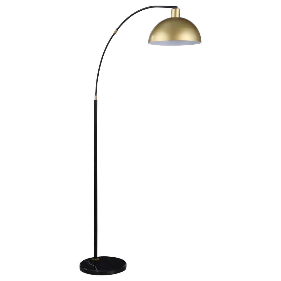 (image for) Gloria 74-inch Arched Dome Shade Metal Floor Lamp Black