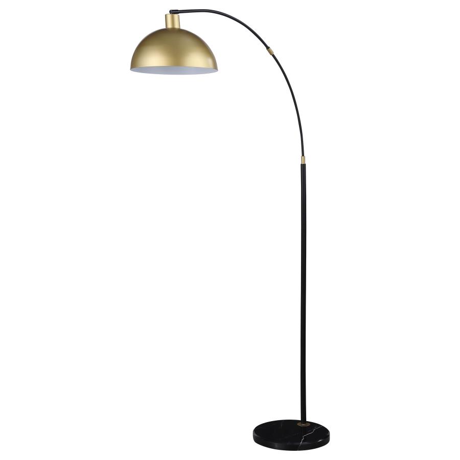 (image for) Gloria 74-inch Arched Dome Shade Metal Floor Lamp Black