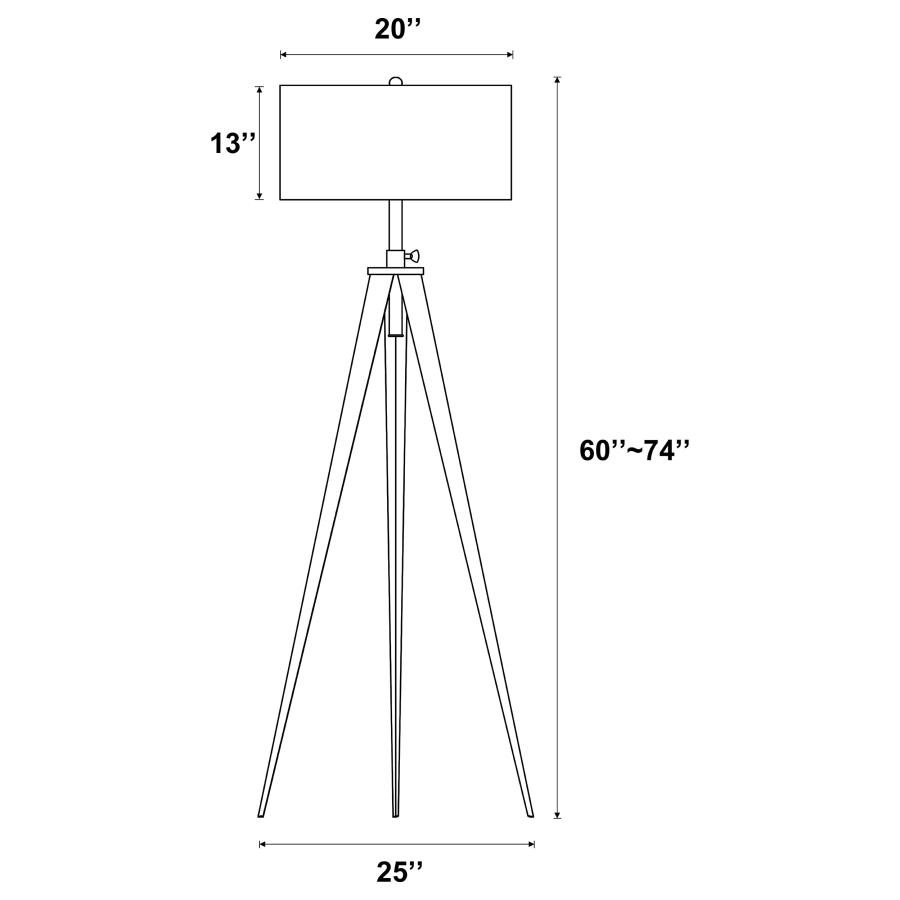 (image for) Harrington 60-inch Drum Shade Metal Tripod Floor Lamp Black