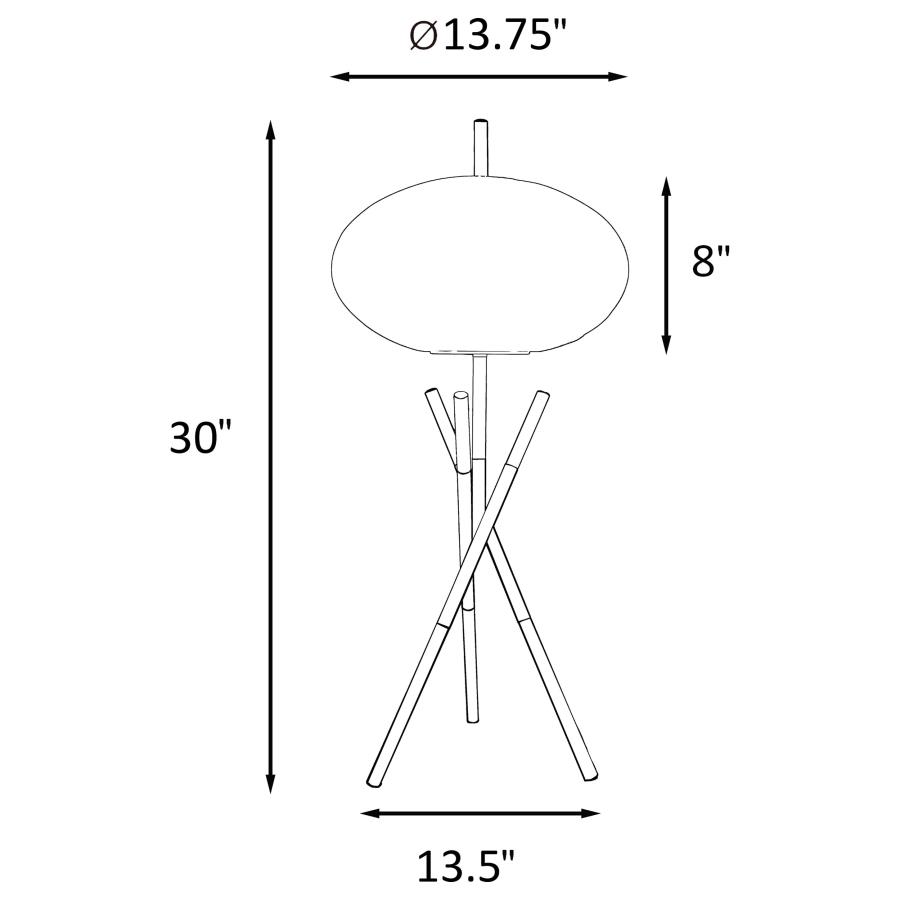 Modal Additional Images for Layton White Orb Shade Tripod Table Lamp Black