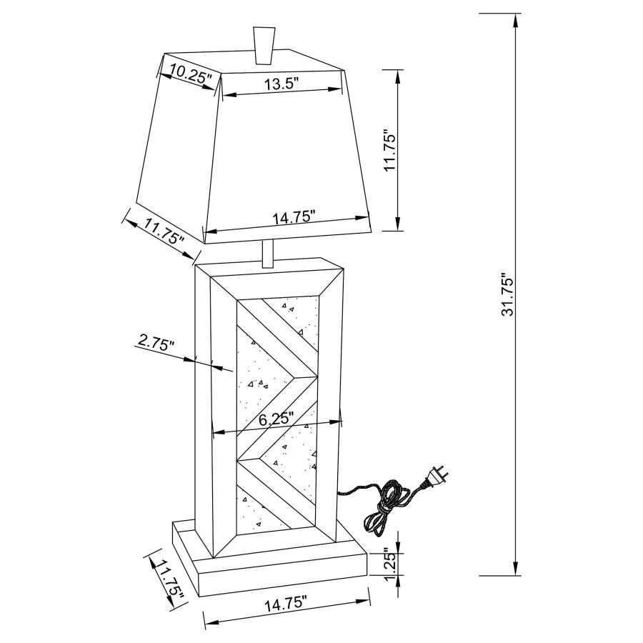 (image for) Carmen 32-inch Tapered Shade Mirrored Table Lamp Silver