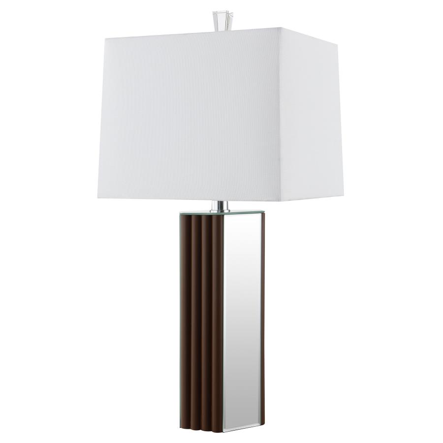 (image for) Elena 30-inch Square Tapered Mirrored Table Lamp Brown