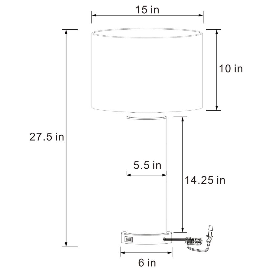 (image for) Aziel 28-inch Drum Shade Wood Frame Table Lamp Cappuccino