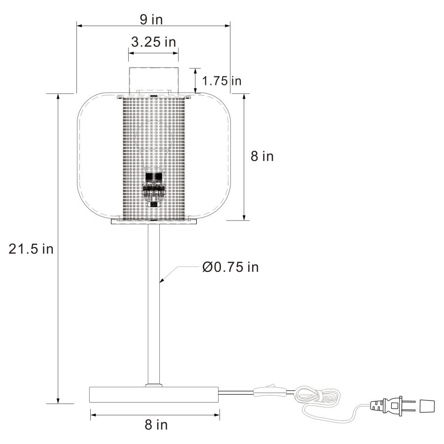 (image for) Ingrid 22-inch Glass Shade Bedside Table Lamp Black