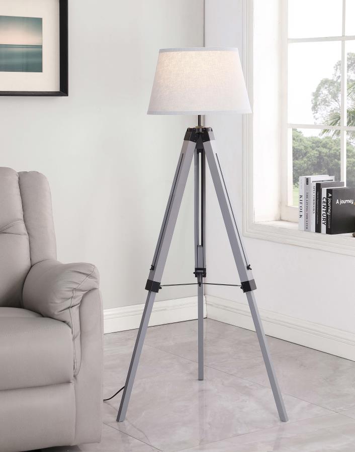 (image for) Dayton 56-inch Empire Shade Metal Tripod Floor Lamp Grey