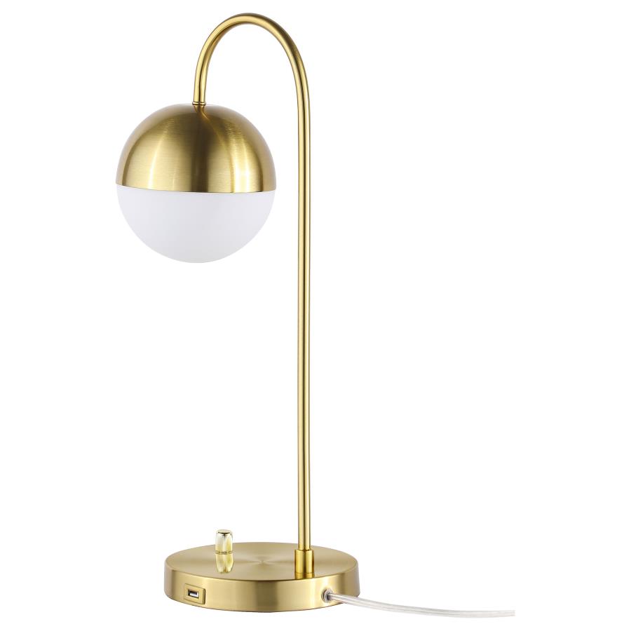 (image for) Merrick 21-inch Spherical Arched Bedside Table Lamp Gold