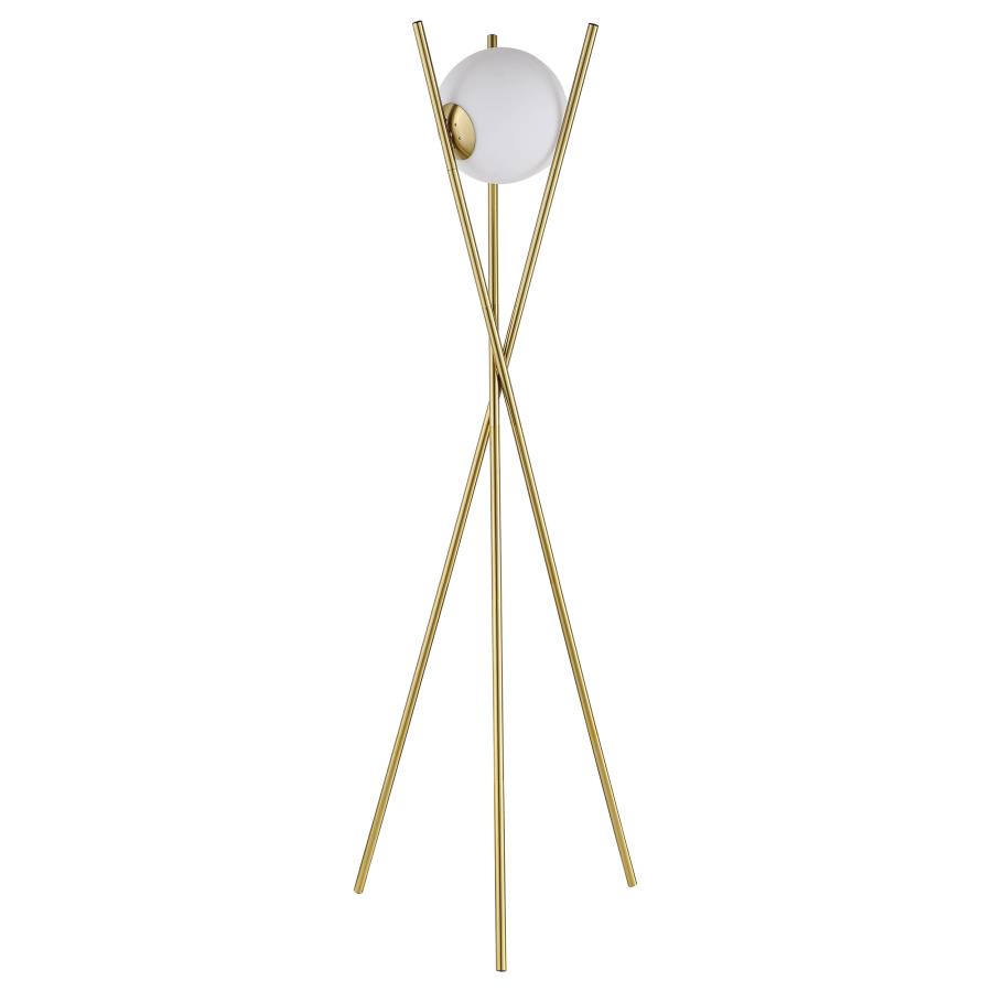 (image for) Yamileth 65-inch Spherical Bulb Metal Tripod Floor Lamp Gold